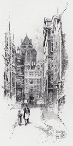 Ceglany Sąd (grawerowanie) autorstwa Herbert (after) Railton