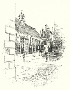 Coney Court, Grays Inn, w 1780 r. (lito) autorstwa Herbert (after) Railton