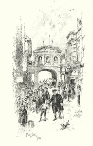 Dr Johnson, Fleet Street, Londyn, 1780 (lito) autorstwa Herbert (after) Railton