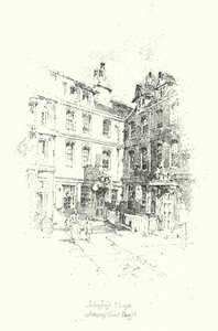 Dr Johnson’s House, Johnson’s Court, Fleet Street, Londyn (lito) autorstwa Herbert (after) Railton