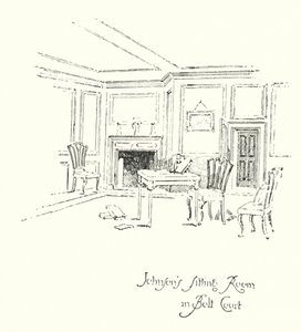 Salon doktora Johnsona w Bolt Court w Londynie (lito) autorstwa Herbert (after) Railton