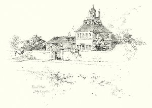 Elral Hall, niedaleko Lichfield (lito) autorstwa Herbert (after) Railton