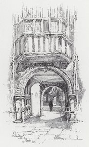 Brama do Staple Inn (grawerunek) autorstwa Herbert (after) Railton