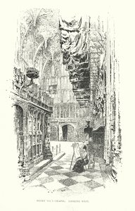 Kaplica Henryka VII, patrząc na zachód (litografia) autorstwa Herbert (after) Railton