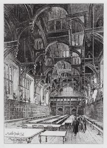 Sala Średniej Świątyni (rycina) autorstwa Herbert (after) Railton