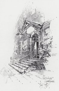 Old Doorway, Lamb Court (grawerowanie) autorstwa Herbert (after) Railton
