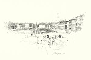 St James’ Square, Londyn, 1760 (lito) autorstwa Herbert (after) Railton