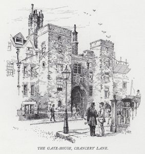 Brama-Dom, Chancery Lane (rycina) autorstwa Herbert (after) Railton