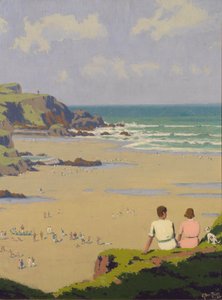 Summerleaze Beach (olej na płótnie) autorstwa Herbert Alker Tripp