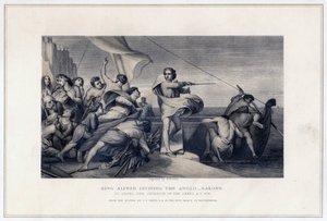 Król Alfred podżegający Anglosasów do odparcia inwazji Duńczyków, 896, c1847