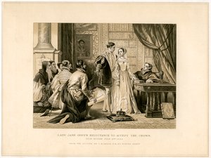 Lady Jane Grays niechęć do przyjęcia korony, XIX w.