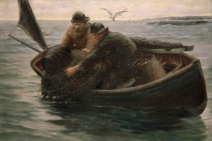 Wyciąganie garnka z homarami autorstwa Herbert E. Butler