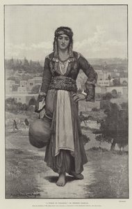 Kobieta z Nazaretu, z wystawy Ziemia Święta, od Jerozolimy do Damaszku, w Dowdeswell Galleries, New Bond Street autorstwa Herbert Gustave Schmalz