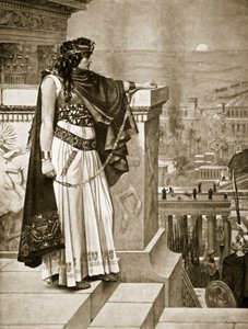 Ostatnie spojrzenie Zenobii na Palmyrę, ilustracja z „Historia Narodów Hutchinsona”, 1915 autorstwa Herbert Gustave Schmalz