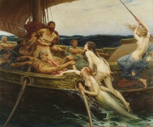 Odyseusz i syreny autorstwa Herbert James Draper