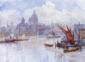 Blackfriars Reach (kolor lito) autorstwa Herbert Menzies (after) Marshall