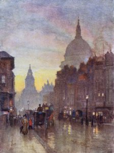 Cannon Street, letni wieczór (kolor lito) autorstwa Herbert Menzies (after) Marshall