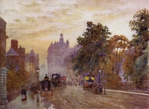 Na zachód od Hyde Park Corner (kolor lito) autorstwa Herbert Menzies (after) Marshall