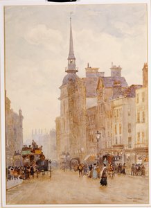 Patrząc w dół wzgórza Ludgate ze schodów św. Pawła, 1900