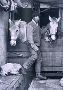 Kapitan Oates i dwa kucyki na Terra Nova, z „Ostatniej wyprawy Scotta” (zdjęcie czarno-białe) autorstwa Herbert Ponting
