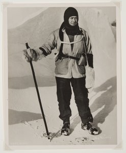 Kapitan Scott (1868-1912) podczas wyprawy Terra Nova (1910-13) na Biegun Południowy (odbitka bromowa) autorstwa Herbert Ponting