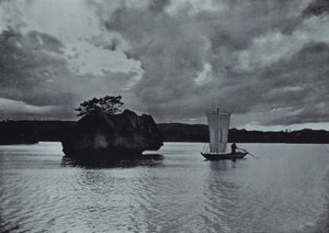 Wieczór nad Morzem Śródlądowym (zdjęcie czarno-białe) autorstwa Herbert Ponting