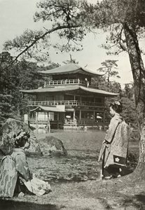 Kinkakuji Złoty Pawilon, 1910. autorstwa Herbert Ponting