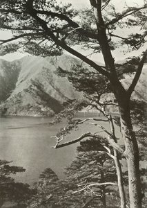 Hotel po drugiej stronie jeziora, Shoji, 1910. autorstwa Herbert Ponting
