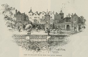 Widok na Holland House z południowego tarasu autorstwa Herbert Railton