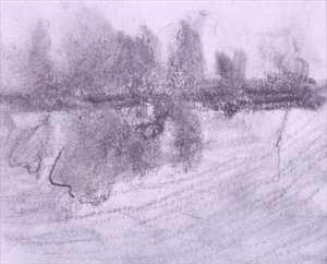 Grupa drzew odbita w wodzie (pastel i pranie na papierze) autorstwa Hercules Brabazon Brabazon