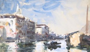 Scena na Canale Grande, Wenecja, XIX wiek. autorstwa Hercules Brabazon Brabazon