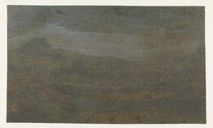 Dolina z rzeką i miasto z czterema wieżami autorstwa Hercules Segers