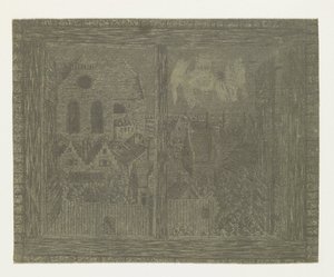 Widok przez okno domu Segers w kierunku Noorderkerk Widok przez okno domu Segersa w kierunku Noorderkerk autorstwa Hercules Segers