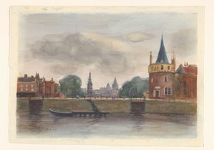 Widok na Schreierstoren w Amsterdamie autorstwa Herman Eduard Knaake (signed by artist)