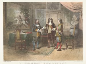 Książę Wilhelm III godzi Michiela de Ruytera i Cornelisa Tromp, 1673 Willem III godzi de Ruyter i Tromp (tytuł na obiekcie)