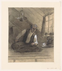 Krawiec w pracy w pokoju na poddaszu autorstwa Herman Heijenbrock (possibly)