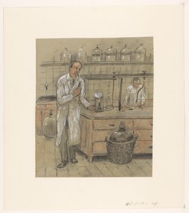 Dwóch mężczyzn w laboratorium autorstwa Herman Heijenbrock (possibly)