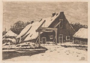 Farma z mostem zwodzonym autorstwa Herman Heuff (signed by artist)