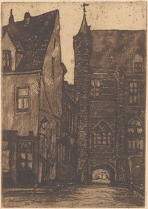 Widok Vleeshuis w Antwerpii autorstwa Herman Heuff (signed by artist)