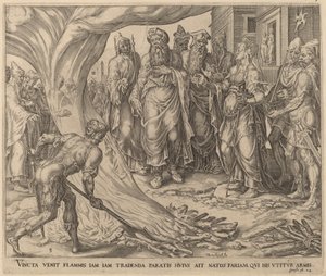 Tamar postawiona na egzekucję autorstwa Herman Jansz Muller after Maerten van Heemskerck