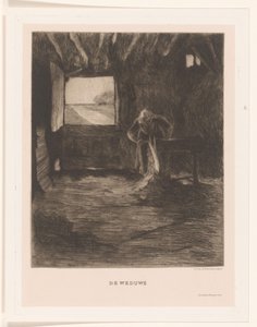 Kobieta w stodole Wdowa (tytuł na obiekcie) autorstwa Herman Johannes van der Weele