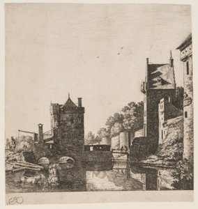 Die Wittevrouwen-Poort w Utrechcie autorstwa Herman Saftleven
