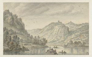 Ren w Drachenfels autorstwa Herman Saftleven