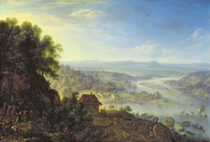 Dolina Renu niedaleko Erbach w Rheingau (olej na dębowej desce)