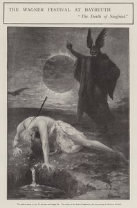 Festiwal Wagnera w Bayreuth: Śmierć Siegrfrieda (lito) autorstwa Hermann (after) Hendrich
