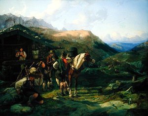 Wyjazd z pastwiska alpejskiego, 1832