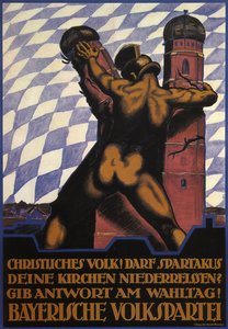 Chrześcijanie! Czy Spartakus zburzy wasze kościoły, 1919 autorstwa Hermann Keimel