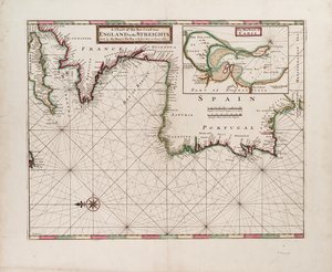 Mapa wybrzeża morskiego od Anglii po Wyspy Normandzkie