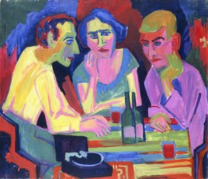 Trzy osoby przy stole, 1924 autorstwa Hermann Scherer