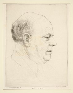H. N. Bialik (portret głowy z profilu) autorstwa Hermann Struck